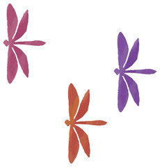 トンボ　イラスト　手描き　水彩 © トワトワ