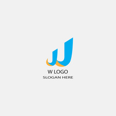 letter w modern logo color vector design