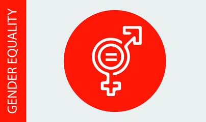 Gender equality logo. Sustainable Development Goals. SDG icon. Corporate social responsibility. Pictogram for ad, web, mobile app, promo. UI UX design element. Editable stroke. Logo and Icon.