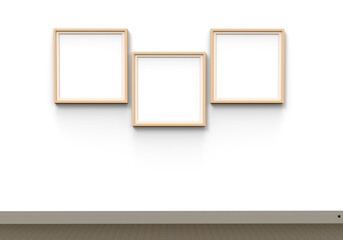 frame, blank, wall, picture, empty, gallery, photo, white, art, isolated, museum, exhibition, interior,  wood, design, image, decoration, 3d, space, room, display, collection, photography, frames