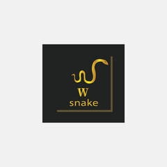 Letter W Elegant logo illustration of a snake vector design