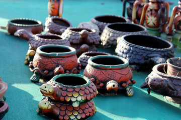 handcrafted turtle Sculpture pot