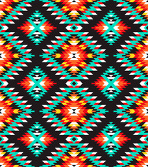 Tribal seamless colorful geometric pattern. Ethnic vector texture.Traditional ornament.
 