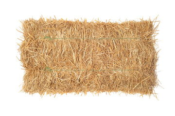 isolated top view bale of straw