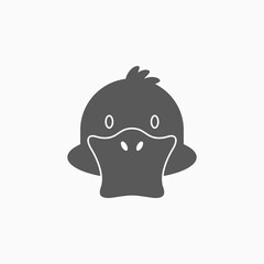 duck icon, duckling vector, drake illustration, animal icon