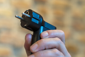 European two pin power cord with plug at end