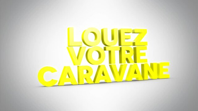 louez votre caravane 3D jaune