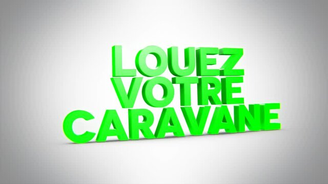 louez votre caravane 3D vert