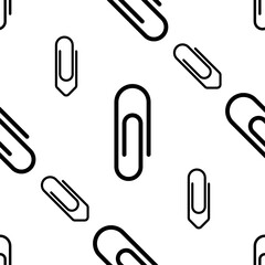 Paper Clip Icon Seamless Pattern