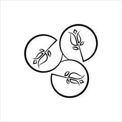 Rose Icon, Rose Bud And Leaf