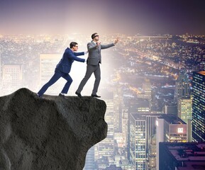 Business unethical competition concept with businessmen