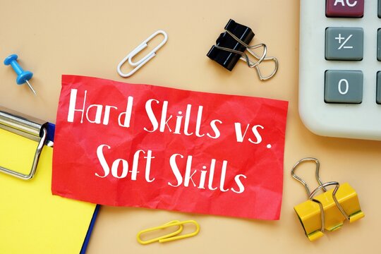 Conceptual Photo About Hard Skills Vs. Soft Skills With Handwritten Phrase.