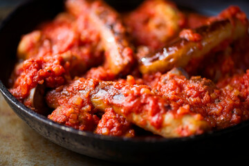 traditional rustic italian sunday meat tomato sauce gravy