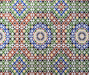 Tiles simulating tradional wall decoration in Morocco
