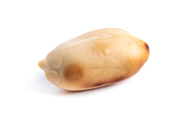 Roasted at home peanut isolated on white background