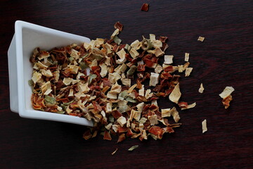 Spices seasoning on a dark background