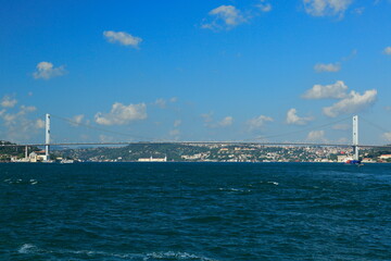 General view of Bosphorus Bridge and Istanbul. Turkey