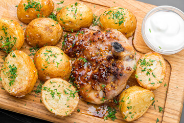 snack beautiful and tasty food on a plate