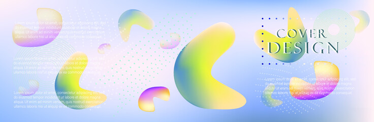 Light liquid background in 3d style. Graphic fluid gradient vector. Creative poster landing page with gradient. Liquid abstract metallic flow.