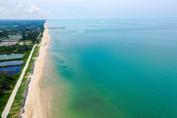 Aerial view of sea beach on the  Southern Thailand