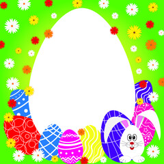 Colorful easter egg mock up. Happy easter background. Vector illustration.