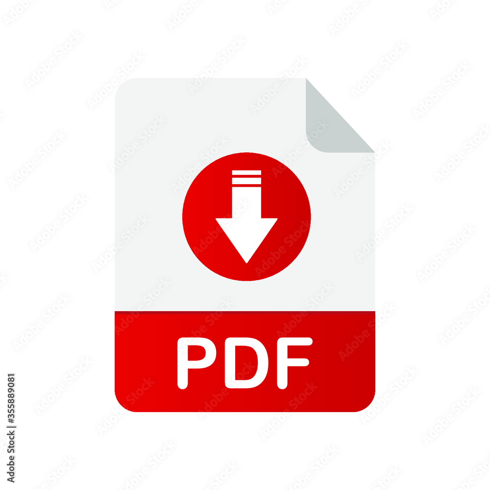 Poster pdf file download and upload document icon vector logo template