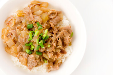 豚肉と蒟蒻のヘルシー丼