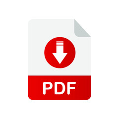 PDF File Download and Upload Document Icon Vector Logo Template
