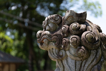 狛犬のクローズアップ