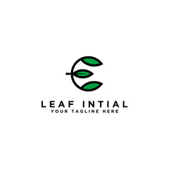 Fototapeta premium Leaf Logo Initial Letter Design E. - Vector
