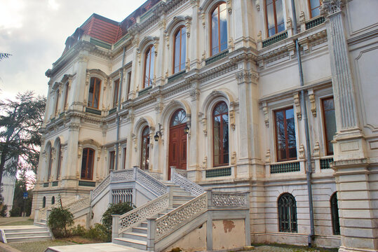 Istanbul, TURKEY -Jan 23, 2020; View of Adile Sultan Palace in Kadıkoy area of Istanbul by Anatolia. The Ottoman sultan III. Selim, in 1860 with his mother and Valide Sultan will run this bond mansion