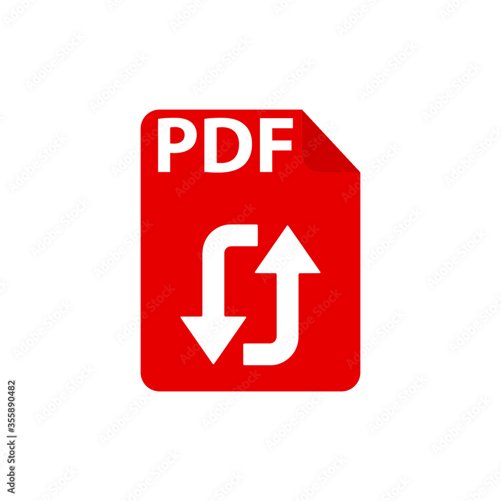Aufkleber pdf file download and upload document icon vector logo template