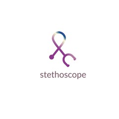 Fototapeta premium Stethoscope logo. Health care logo in the form of a stethoscope with shape. Phonendoscope logotype