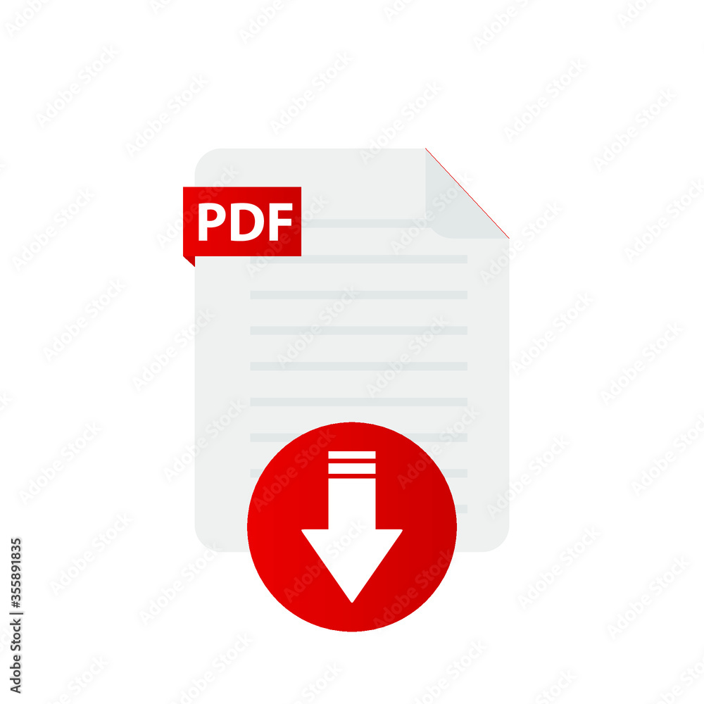 Poster pdf file download and upload document icon vector logo template