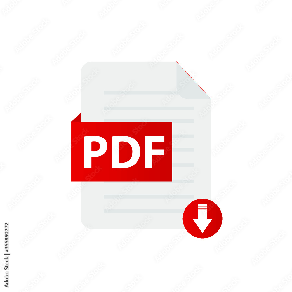 Aufkleber pdf file download and upload document icon vector logo template