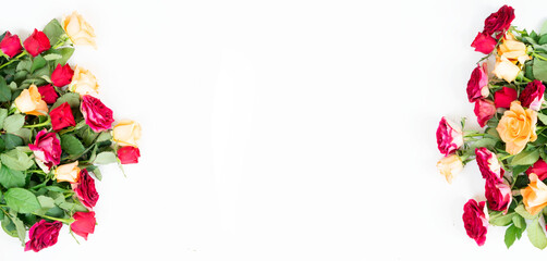 orange and red roses