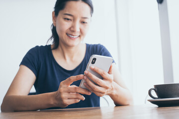 using cell phone.hand woman holding texting message on screen mobile chatting,search internet...
