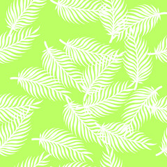 Tropical palm leaves. Vector illustration. Seamless pattern.