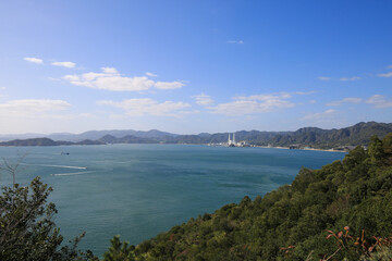 Obraz premium 広島県竹原市 大久野島 南部砲台跡からの風景