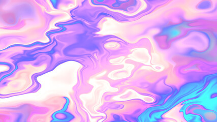 Rainbow trippy background. Iridescent fluid texture. Liquid holographic pattern. Acid rainbow waves. Crazy turbulence effect.