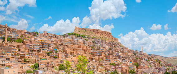 Mardin old town with bright blue sky - Mardin, Turkey