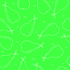 Hand drawn pear and apple fruit seamless pattern. Vector illustration.