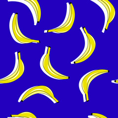 Banana fruit vitamin seamless pattern. Vector illustration