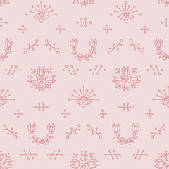 simple folk hand draw pattern. Pink