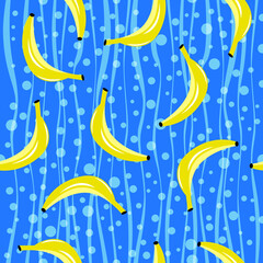 Obraz na płótnie Canvas Banana fruit vitamin seamless pattern. Vector illustration