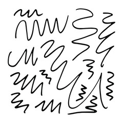 Hand-drawn marker set of curved flowing lines.