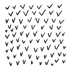 Hand-drawn marker set of checkmark lines.