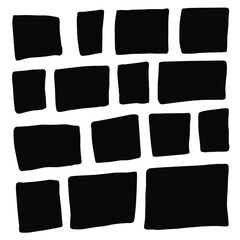 Hand-drawn black and white marker set of squares.