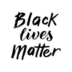 Black lives matter slogan text. Stop racism banner font. Lettering design typography poster. Vector eps 10.