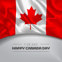 Fototapeta na wymiar Canada happy day greeting card, banner vector illustration
